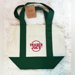 Trader Joe’s Mini Canvas Tote Bags GREEN